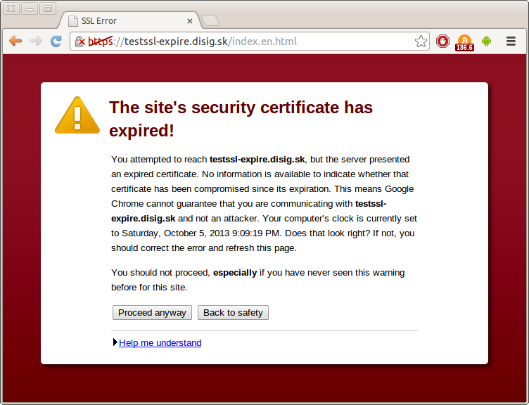 Expired SSL Error
